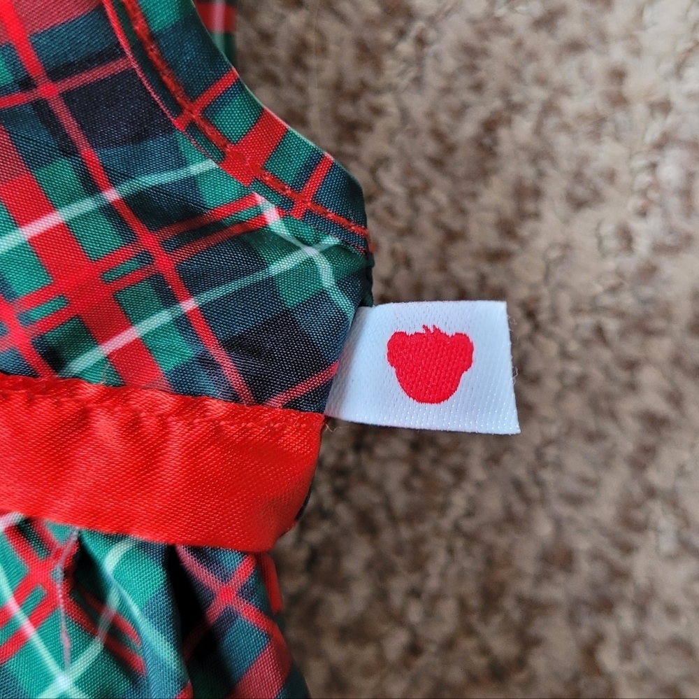 BUILD-A-BEAR RED & GREEN PLAID HOLIDAY DRESS SLEEVELESS BOW RIBBON DETAIL 2022 - Picture 5 of 13